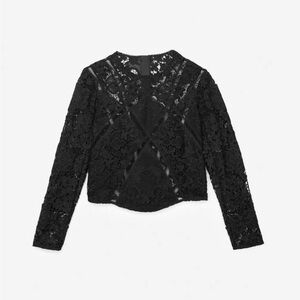 The Kooples Botanique lace top in black sz M